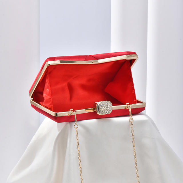 Chic plain color stain women evening bag