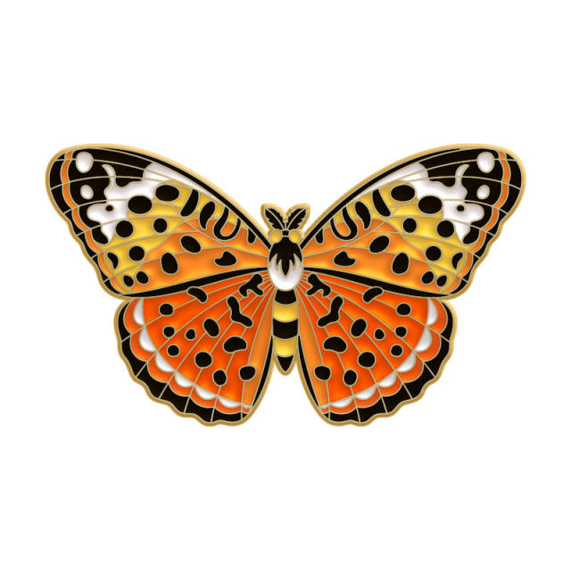 Color enamel moth shape alloy brooch pins