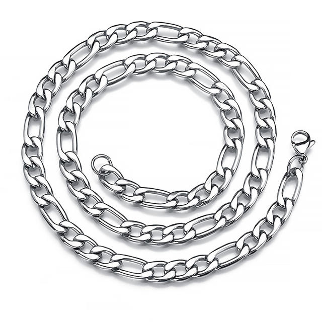 HIPHOP stainless steel figaro chain necklace for men