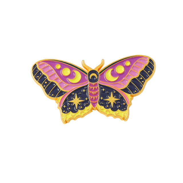 Hot sale color enamel animal series butterfly brooch pins