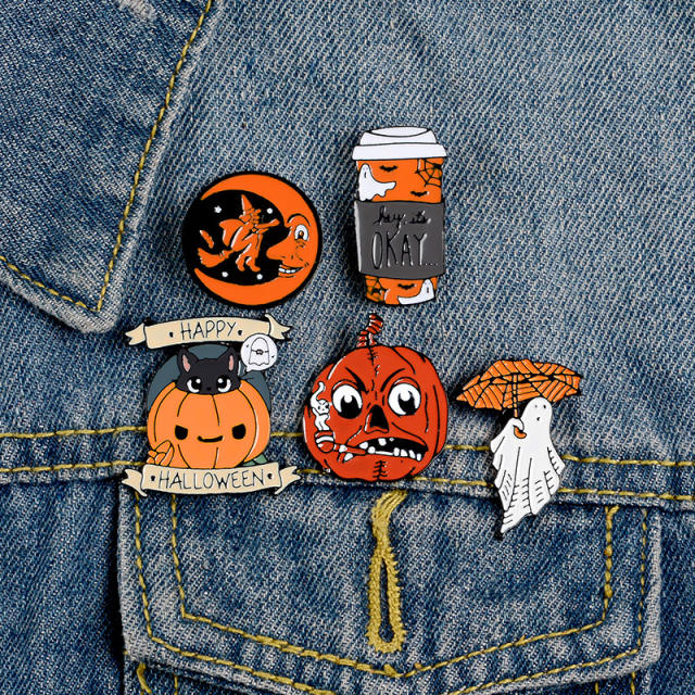 Creative color enamel halloween alloy brooch pins