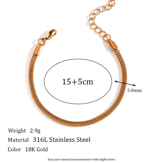 3mm 18KG foxtail stainless steel chain necklace bracelet anklet