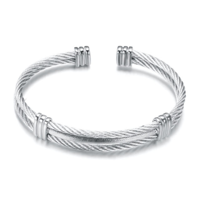 304L stainless steel cuff bangle bracelet