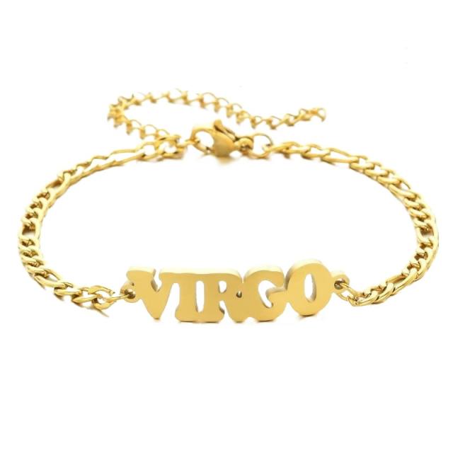 Hot sale zodiac stainless steel bracelet