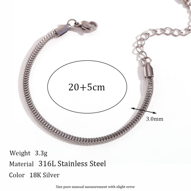 3mm 18KG foxtail stainless steel chain necklace bracelet anklet