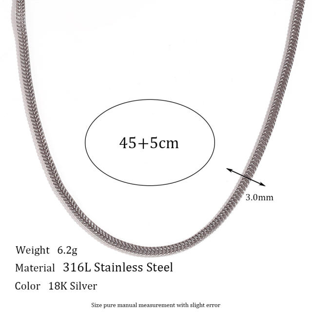 3mm 18KG foxtail stainless steel chain necklace bracelet anklet