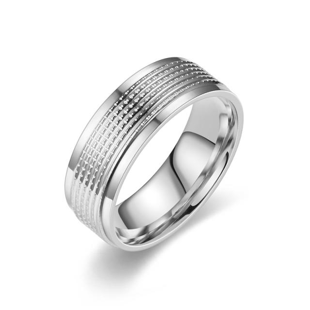Simple stainless steel rings band for men women