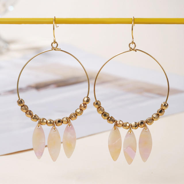 Boho big hoop acrylic tassel women earrings