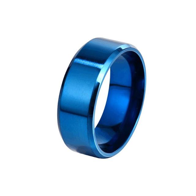 Simple easy match frost stainless steel rings band for men