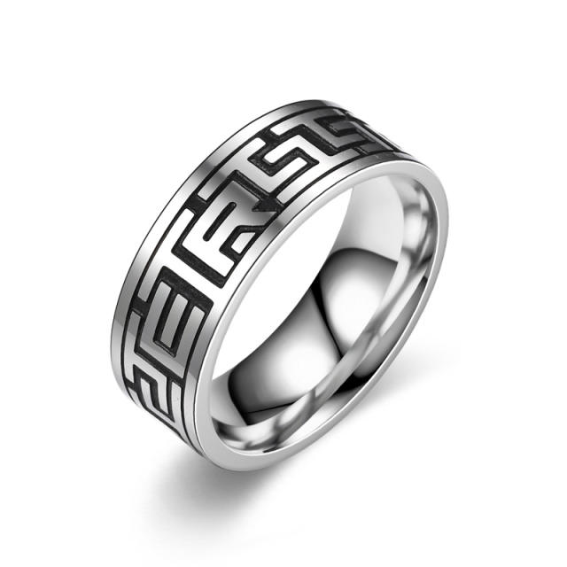 Vintage stainless steel rings band for men