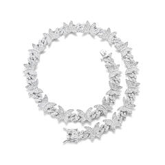 Chunky ice out butterfly cuban link chain necklace bracelet for men