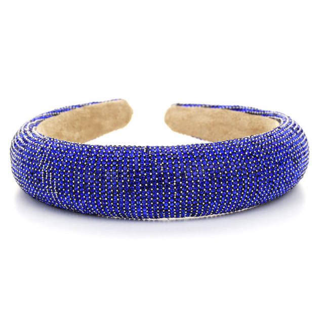 Super shiny colorful rhinestone luxury padded headband