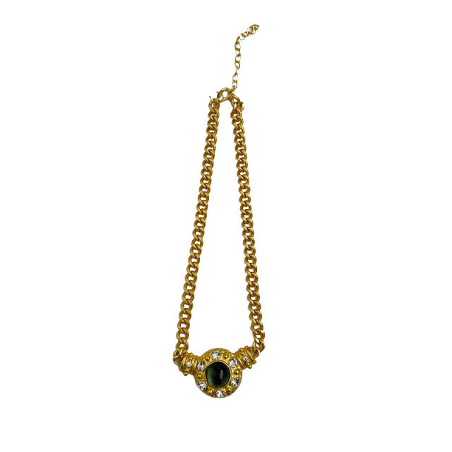Vintage gold color chain choker necklace