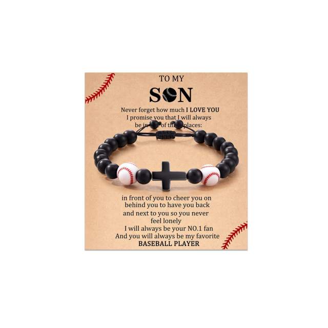Sport series ball design black stone tiger stone bead bracelet for men