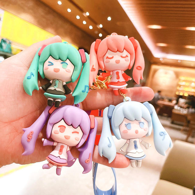 Cartoon Hatsune Miku PVC cute keychain