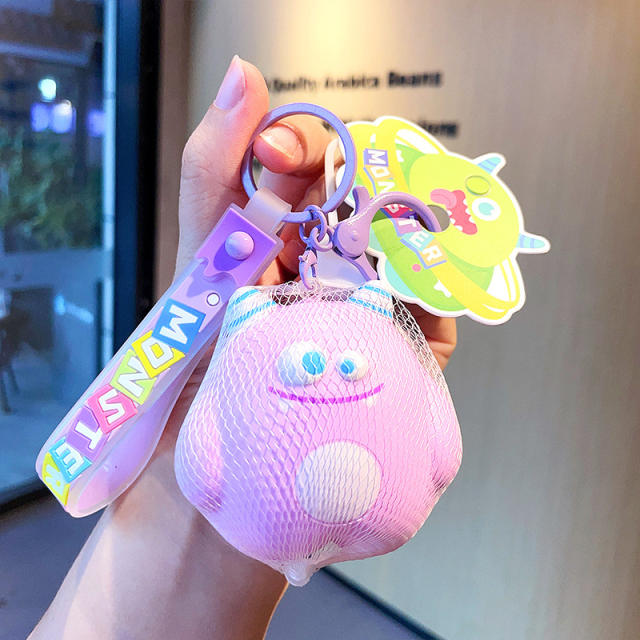 Cartoon little monster decompression toys keychain