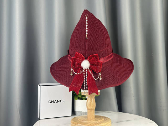 Lolita red color velvet bow witches hat halloween hat cosplay hat