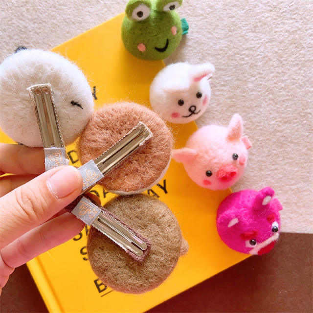 Cute cartoon animal handmade duckbill hair clips for kids