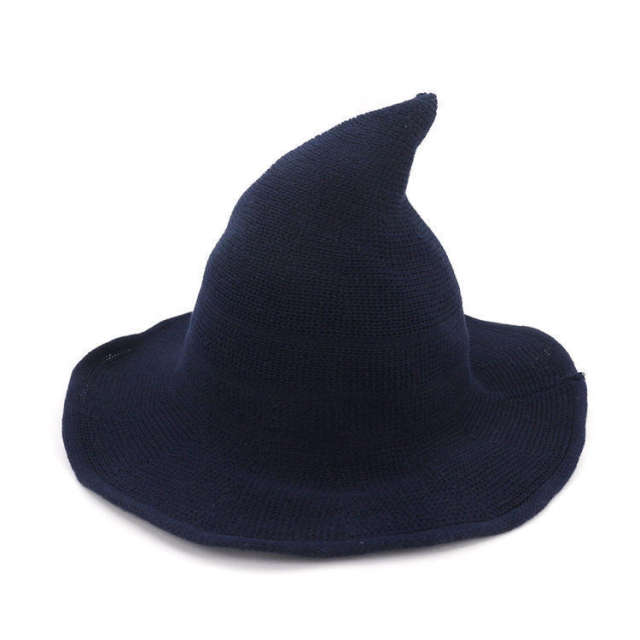 Hot sale knitted folding witches hat halloween hat