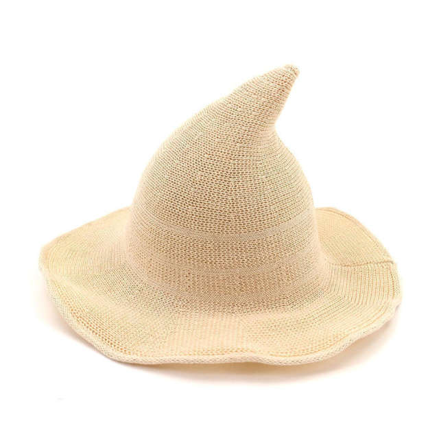 Hot sale knitted folding witches hat halloween hat