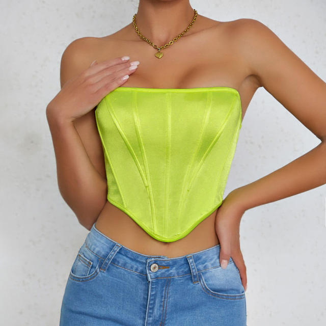 Ebay hot sale plain color sexy off shoulder corset tops