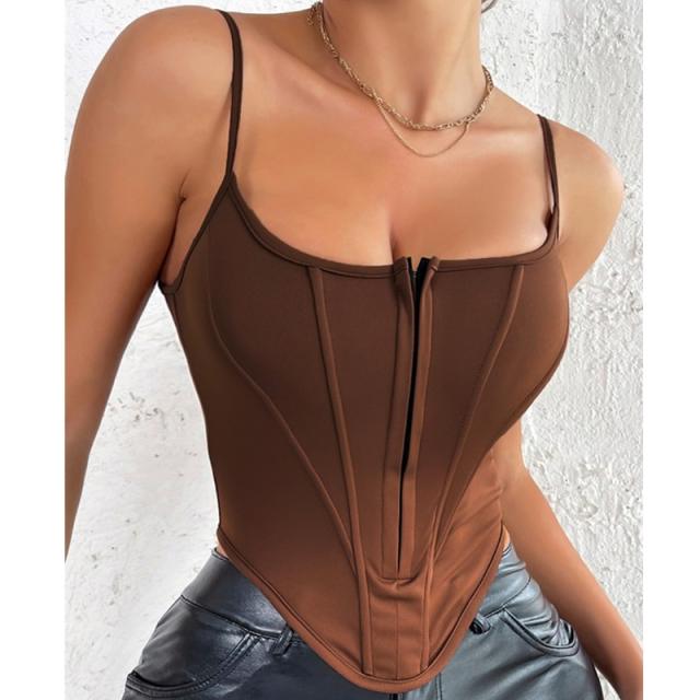 Hot sale sexy plain color camisole corset tops