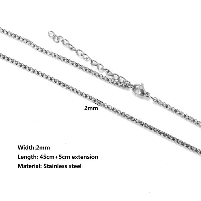 45+5cm Stainless steel necklace chain 10pcs/pack