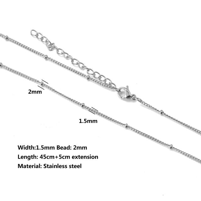 45+5cm Stainless steel necklace chain 10pcs/pack