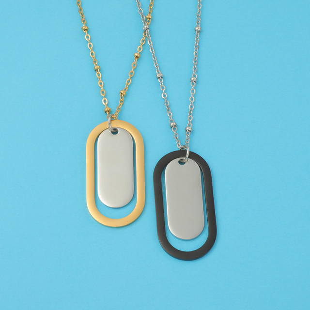 Hot sale dog tag pendant stainless steel necklace