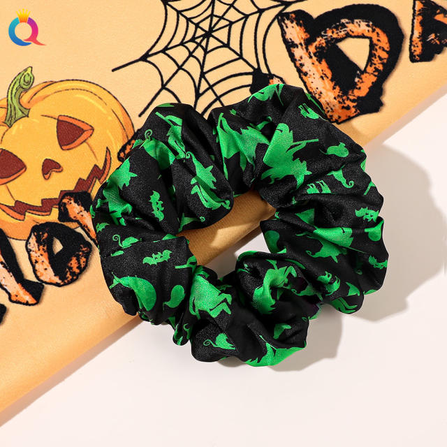 Halloween series pumkin ghoast bat pattern scrunchies