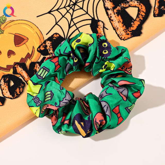 Halloween series pumkin ghoast bat pattern scrunchies