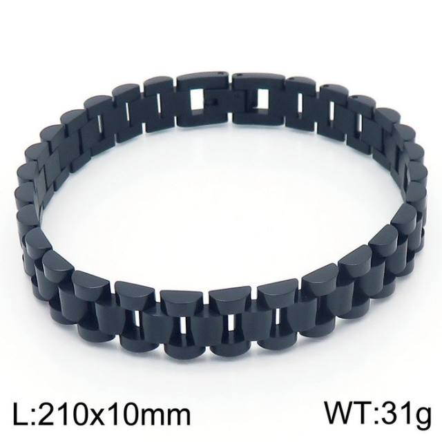 Personality chunky strap design stainless steel bracelet for men-