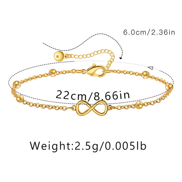 INS real gold plated simple chain beach women anklet