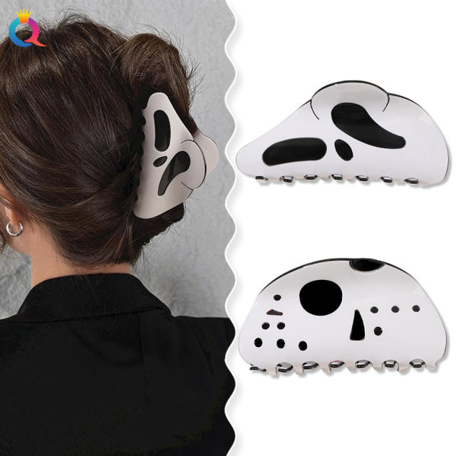 Halloween terror ghost design hair claw clips