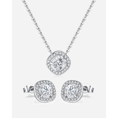 Classic diamond stainless steel necklace set wedding jewelry