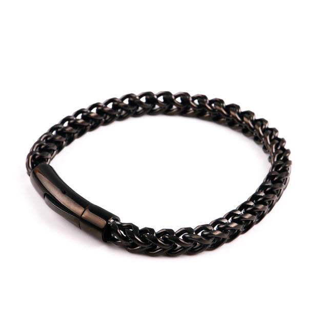 Vintage colorful stainless steel chain bracelet for men