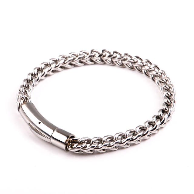 Vintage colorful stainless steel chain bracelet for men