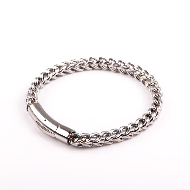 Vintage colorful stainless steel chain bracelet for men