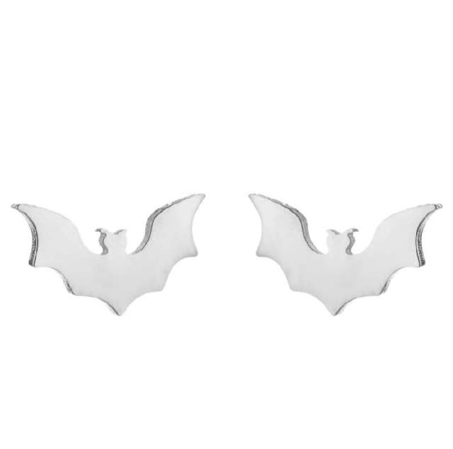 Halloween bat skull web 4 color stainless steel tiny studs earrings