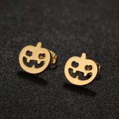 Halloween pumpkin stainless steel studs earrings