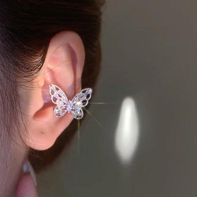 Popular diamond butterfly copper ear cuff for women