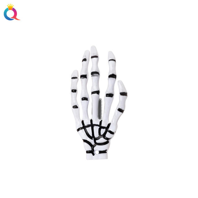 Halloween hot sale white color skull hand hair clips