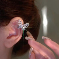 Popular diamond butterfly copper ear cuff for women