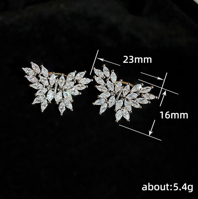 Super shiny diamond full cubic zircon butterfly ear cuff
