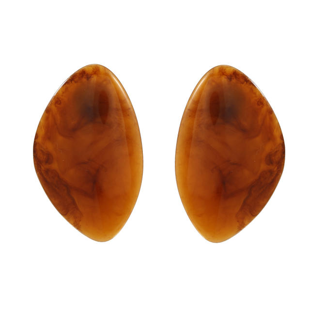 Easy match geomtric shape resin studs earrings for women