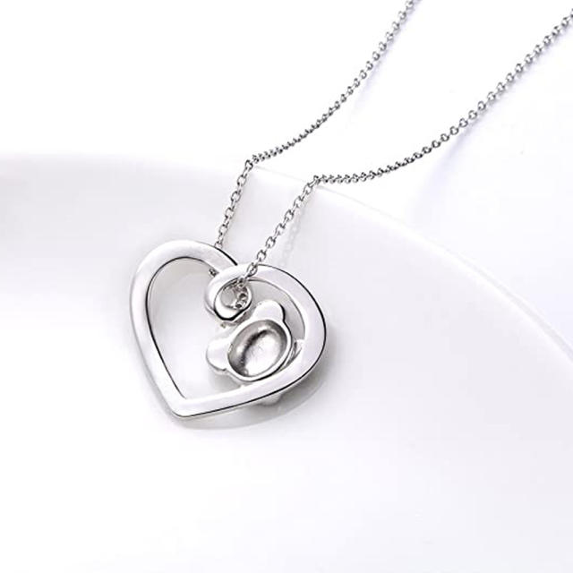 Sweet heart pendant cute panada dainty women necklace