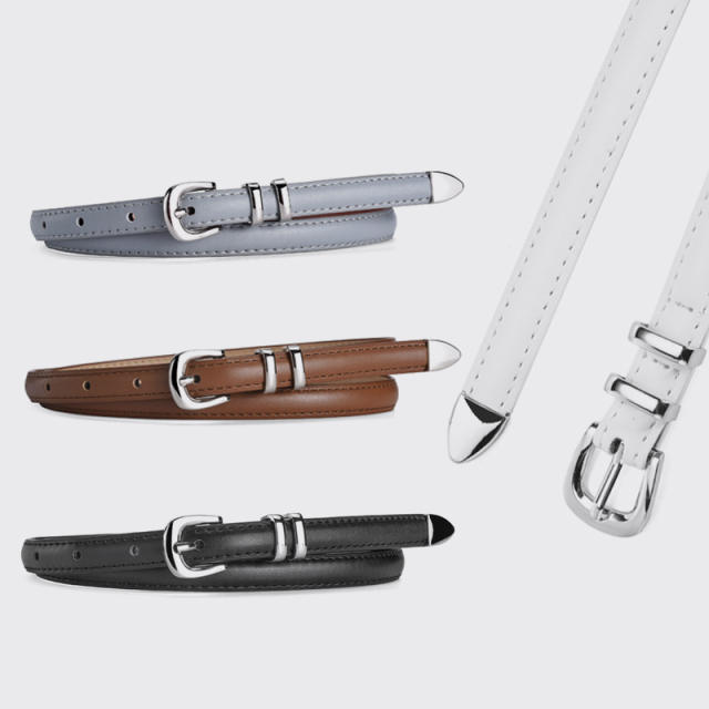 Easy match PU leather skinny knot belt