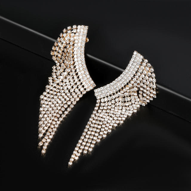 Delicate diamond tassel luxury wedding earrings