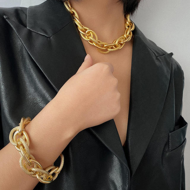 Hiphop punk trend thick chain choker necklace