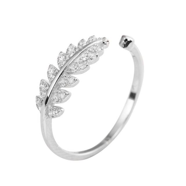 925 sterling silver cubic zircon diamond adjustable finger rings